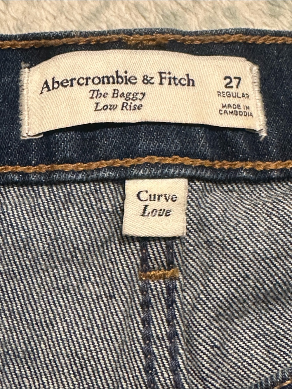 Abercrombie Fitch The Baggy Low Rise Denim Jeans Curvy Love 27 Cambodia - Picture 2 of 8